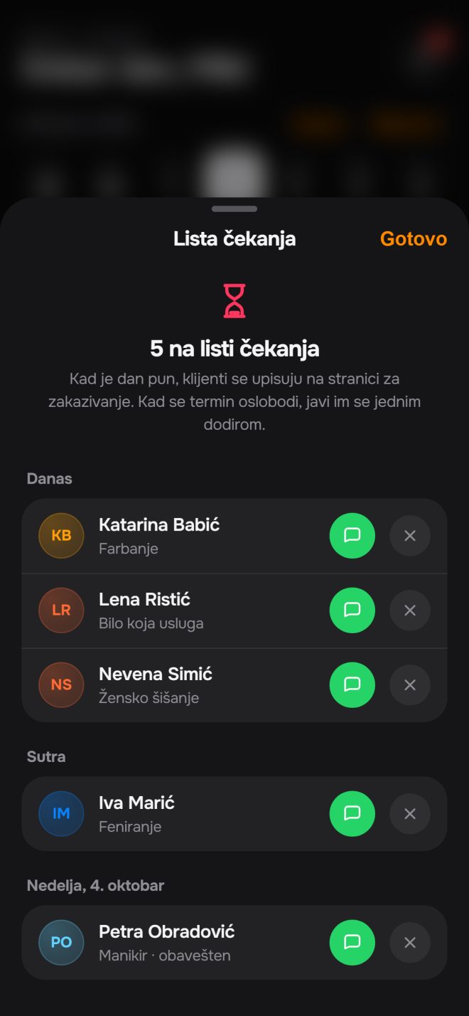 Kad je dan pun i kad je klijent zadovoljan.