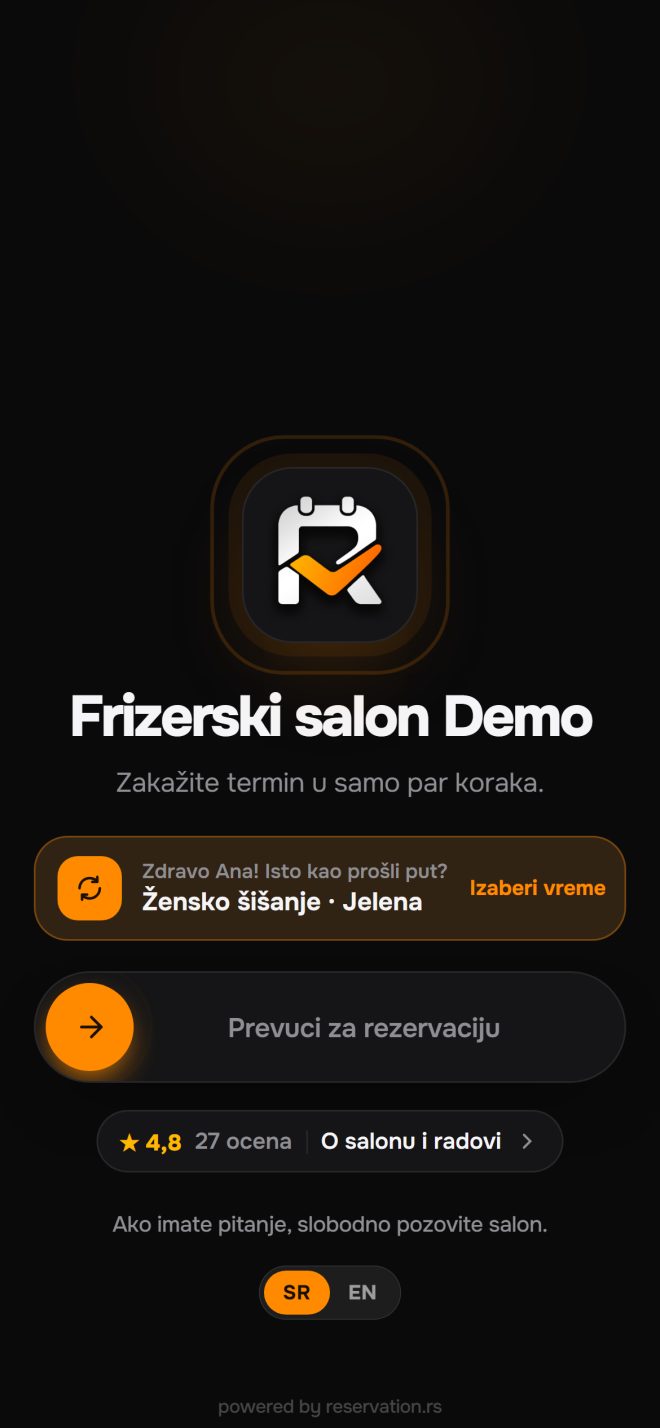 Link koji šaljete klijentima.